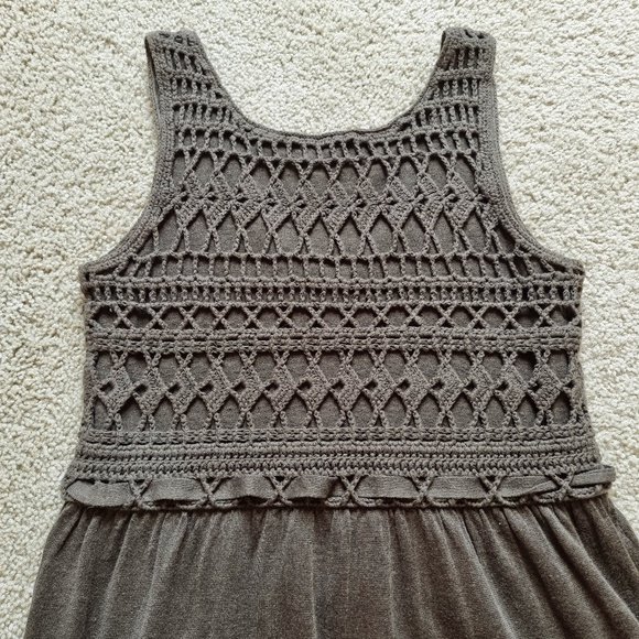 Massimo Dutti Maxi Dress Sz S Knit Khaki/Brown linen-cotton - Picture 6 of 8